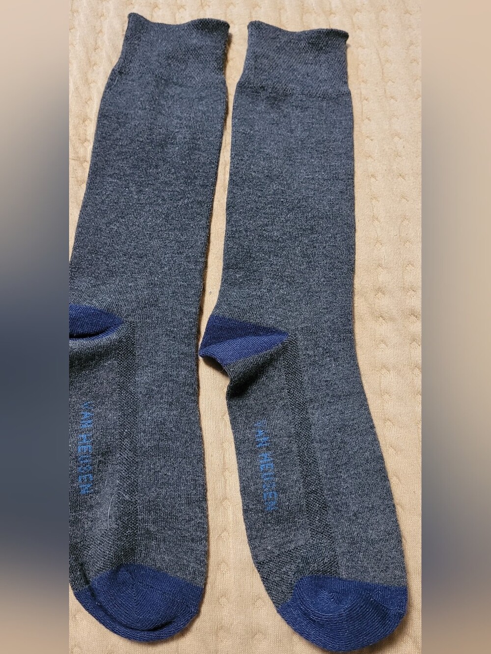 💚10 for $10💚 Bundle and save Crew Socks - Charcoal with Navy Accents
